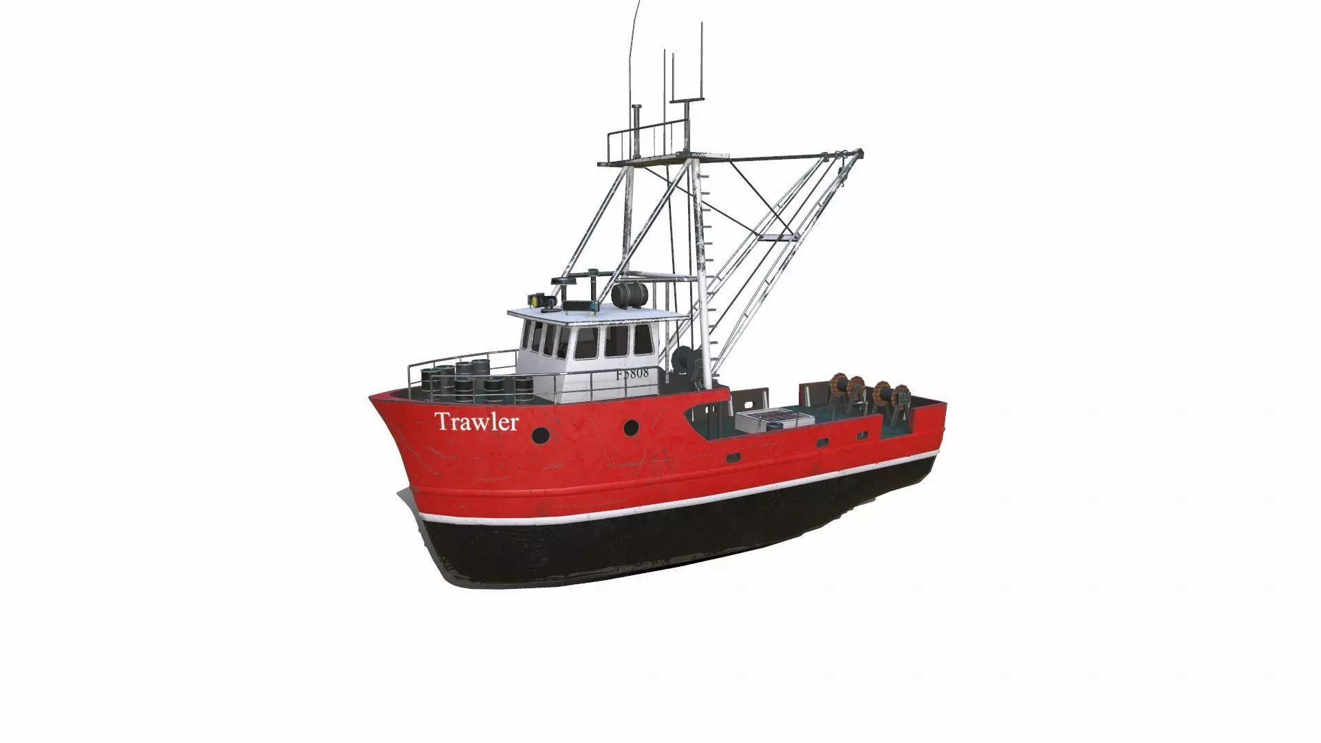 Fishing Trawler Low-poly PBR Low-poly 3D model_0