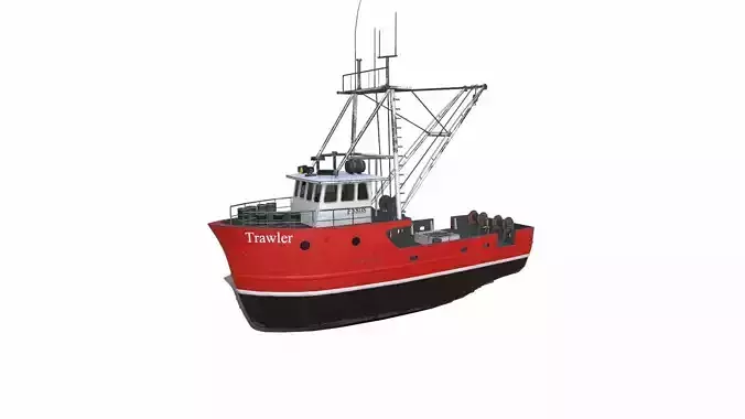 Fishing Trawler Low-poly PBR Low-poly 3D model