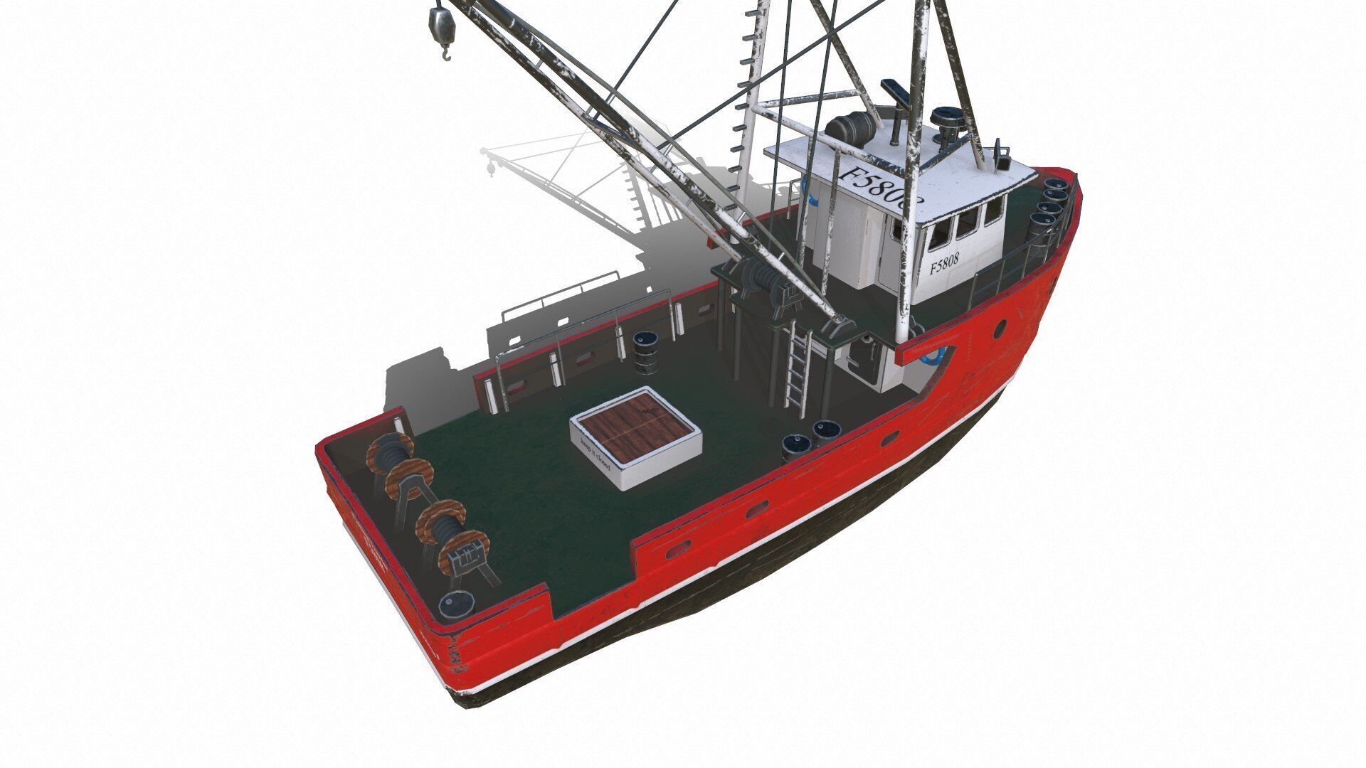 Fishing Trawler Low-poly PBR Low-poly 3D model_8