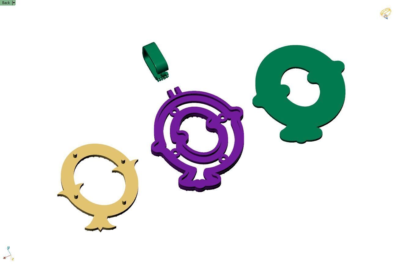 Custom Initial Q Letter Diamond  A to Z Alphabet  Necklace 3D print model_13