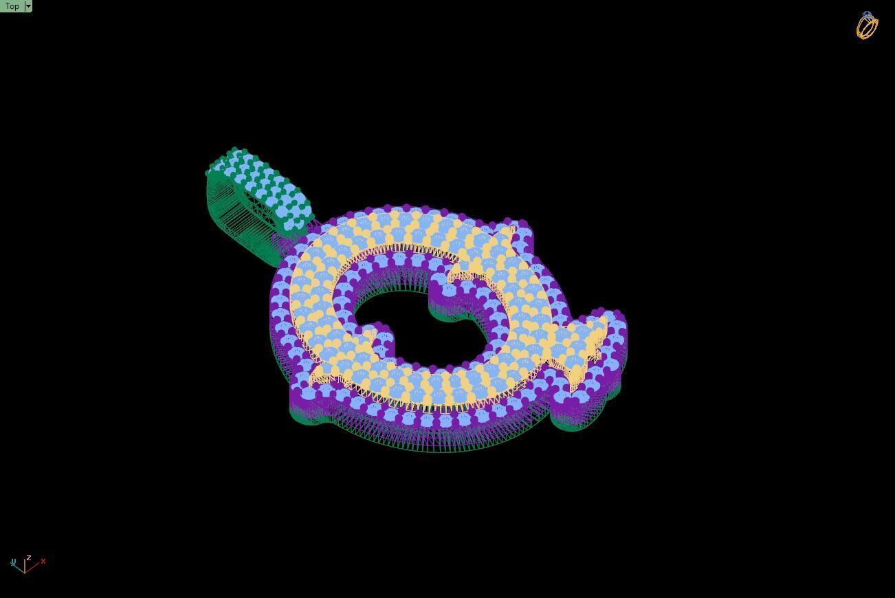 Custom Initial Q Letter Diamond  A to Z Alphabet  Necklace 3D print model_16