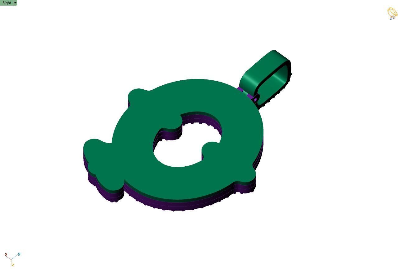 Custom Initial Q Letter Diamond  A to Z Alphabet  Necklace 3D print model_9