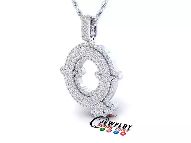 Custom Initial Q Letter Diamond  A to Z Alphabet  Necklace