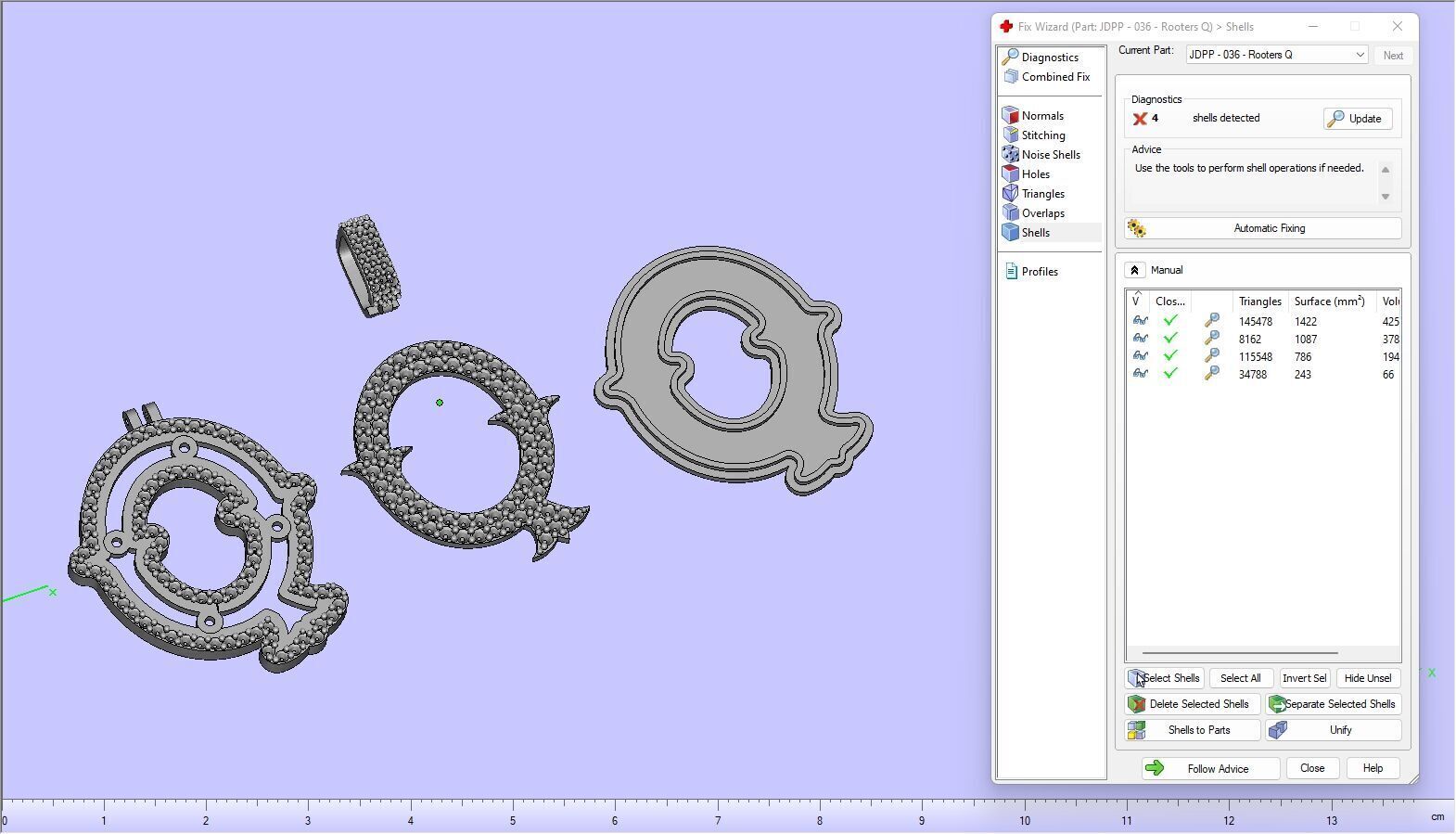 Custom Initial Q Letter Diamond  A to Z Alphabet  Necklace 3D print model_17