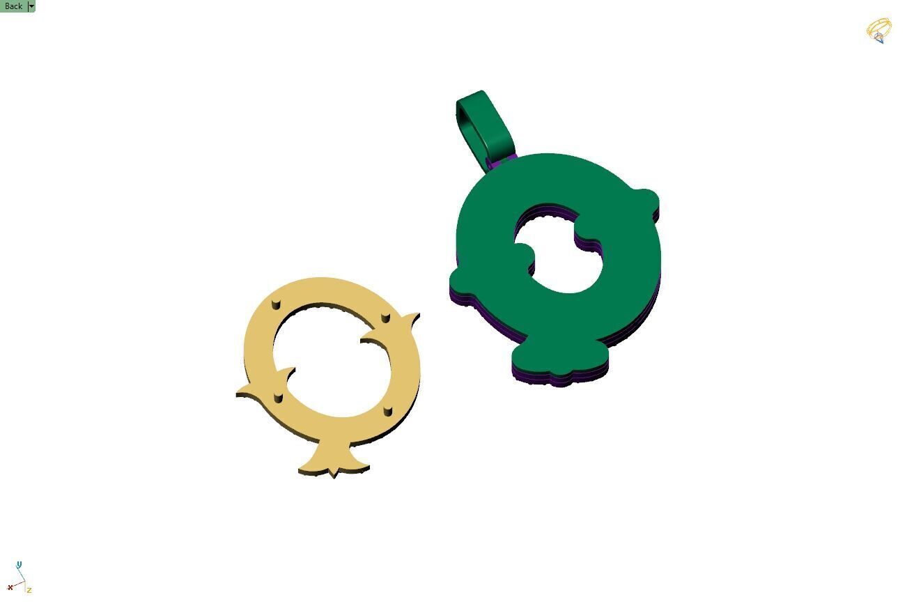 Custom Initial Q Letter Diamond  A to Z Alphabet  Necklace 3D print model_11