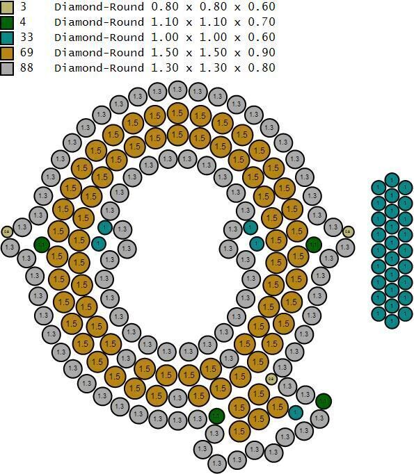 Custom Initial Q Letter Diamond  A to Z Alphabet  Necklace 3D print model_19