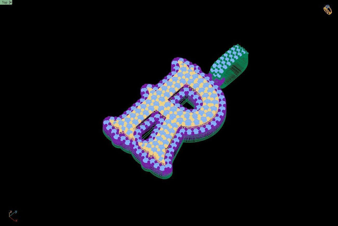 Custom Initial R Letter Diamond A to Z Alphabet Necklace 3D print model_14