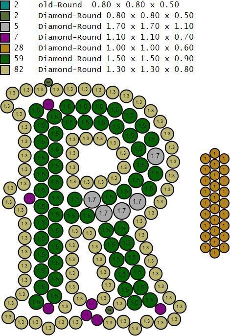 Custom Initial R Letter Diamond A to Z Alphabet Necklace 3D print model_18