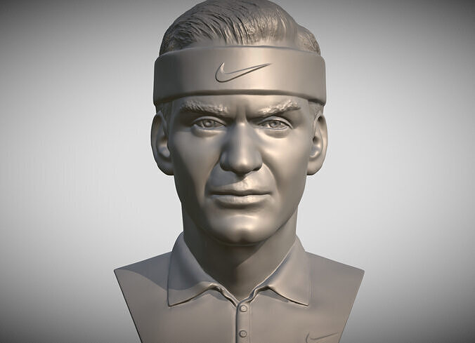 Roger Federer bust  3D print model