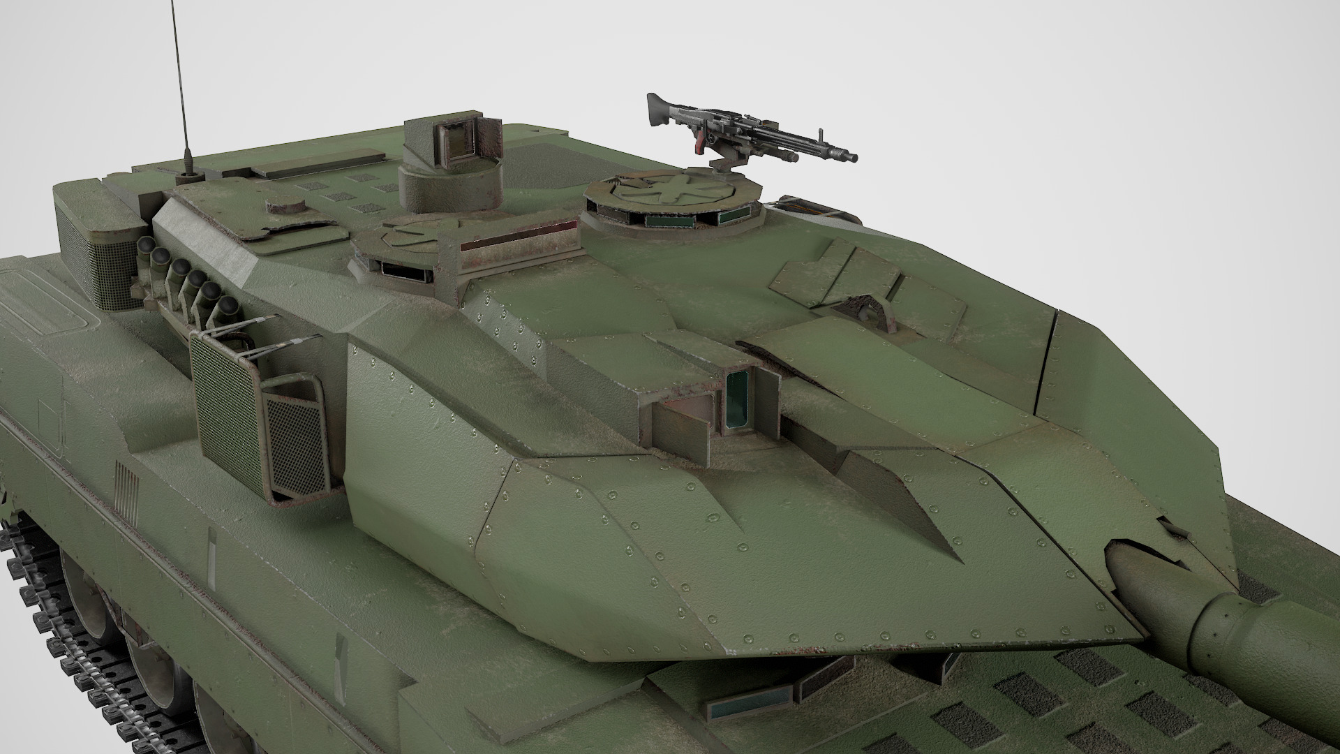 Lowpoly Leopard 2A7 German Main Battle Tank Low-poly 3D model_3