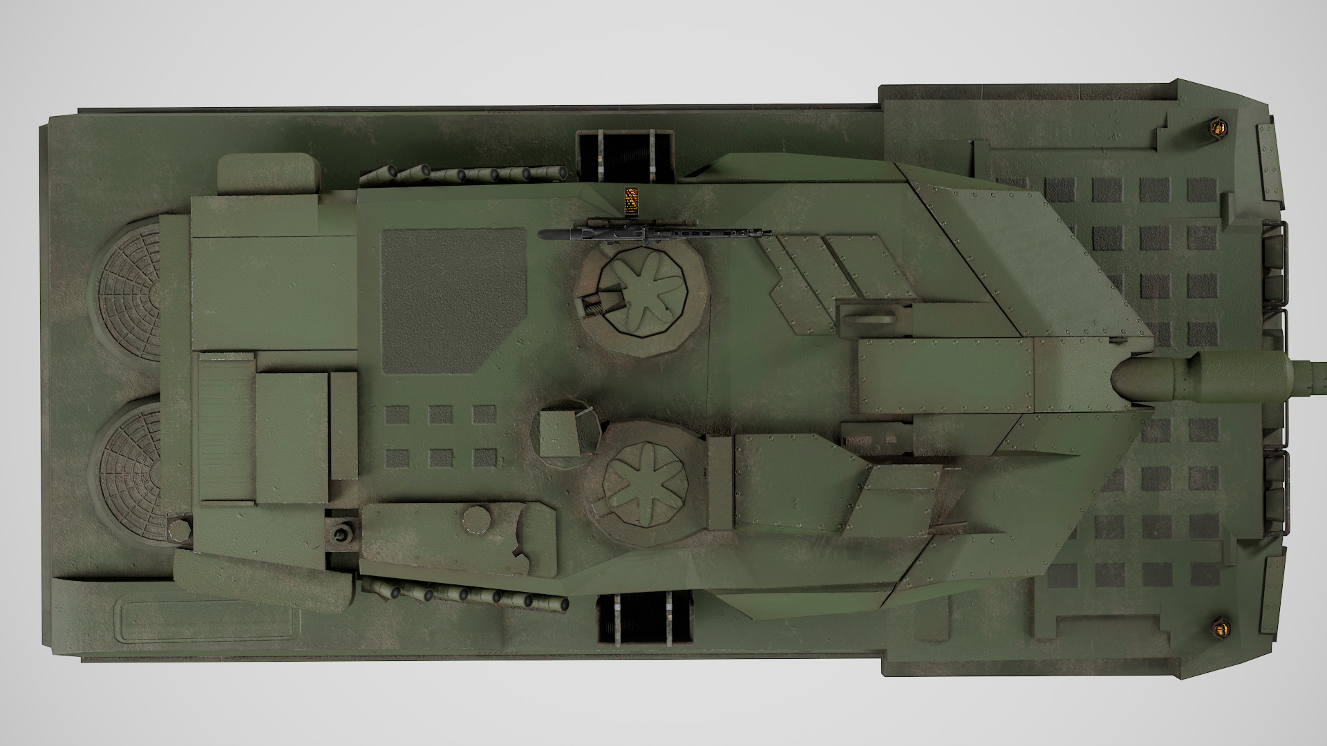 Lowpoly Leopard 2A7 German Main Battle Tank Low-poly 3D model_7