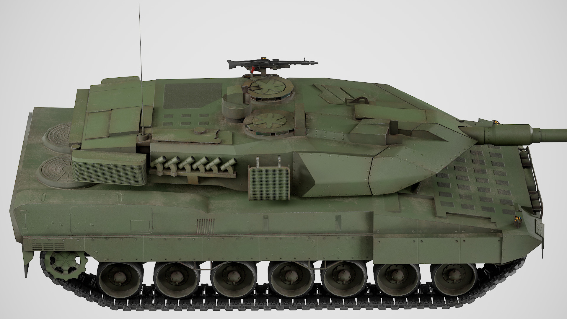 Lowpoly Leopard 2A7 German Main Battle Tank Low-poly 3D model_5