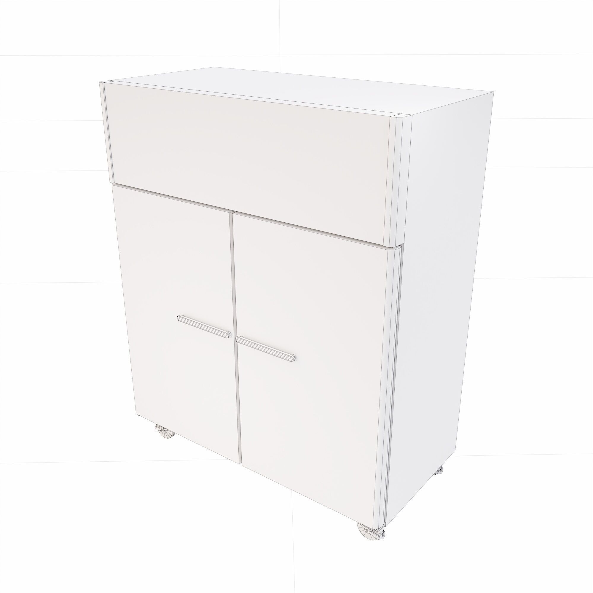 Deep Fridge   Low-poly 3D model_7