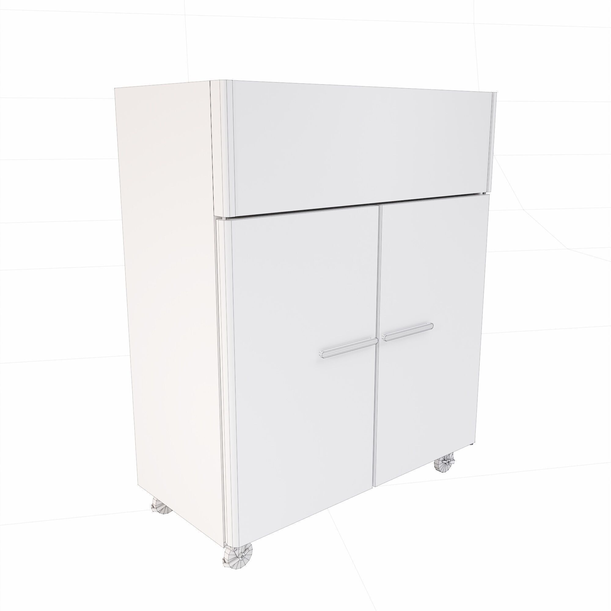 Deep Fridge   Low-poly 3D model_6