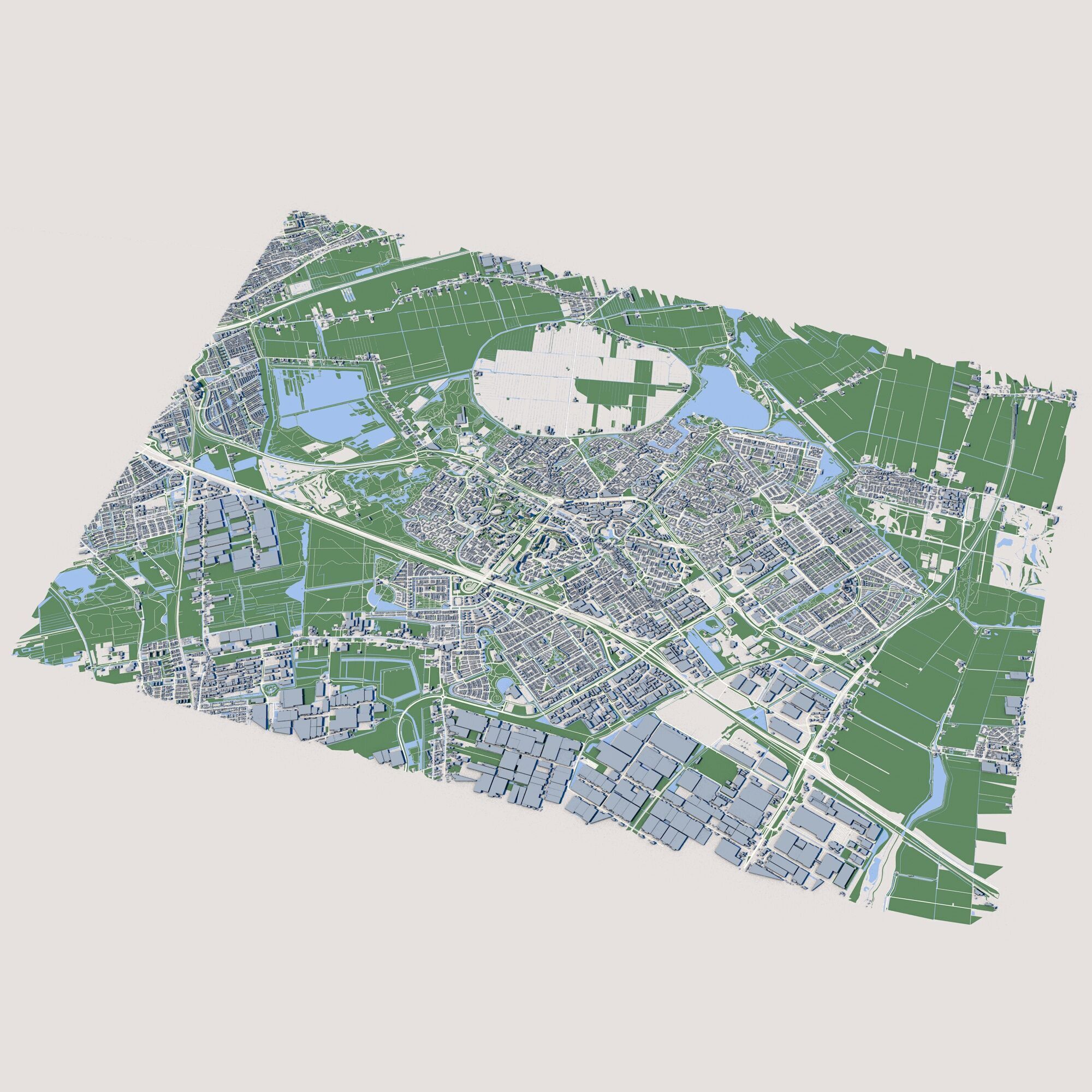 Cityscape Zoetermeer Netherlands 3D model_1