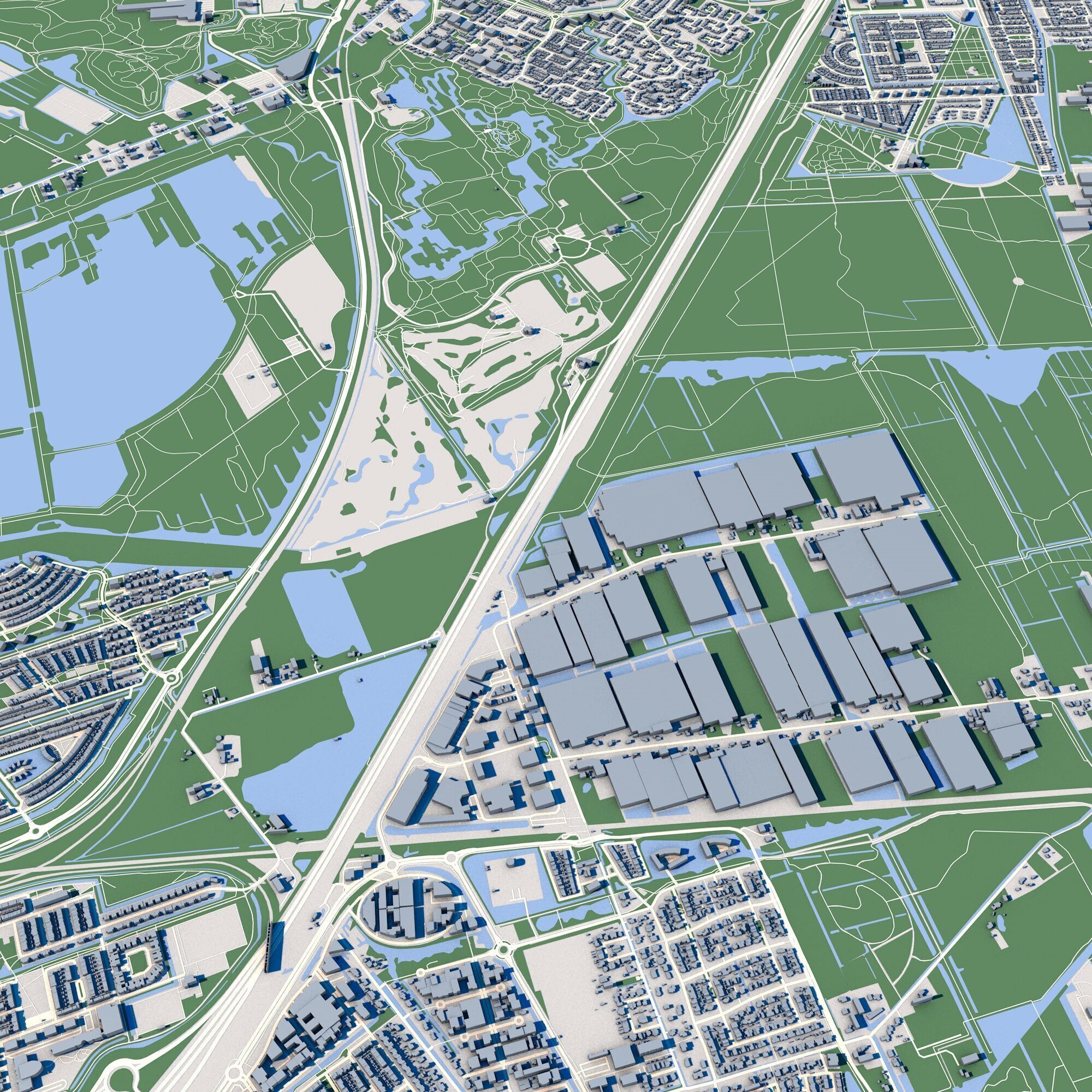 Cityscape Zoetermeer Netherlands 3D model_8