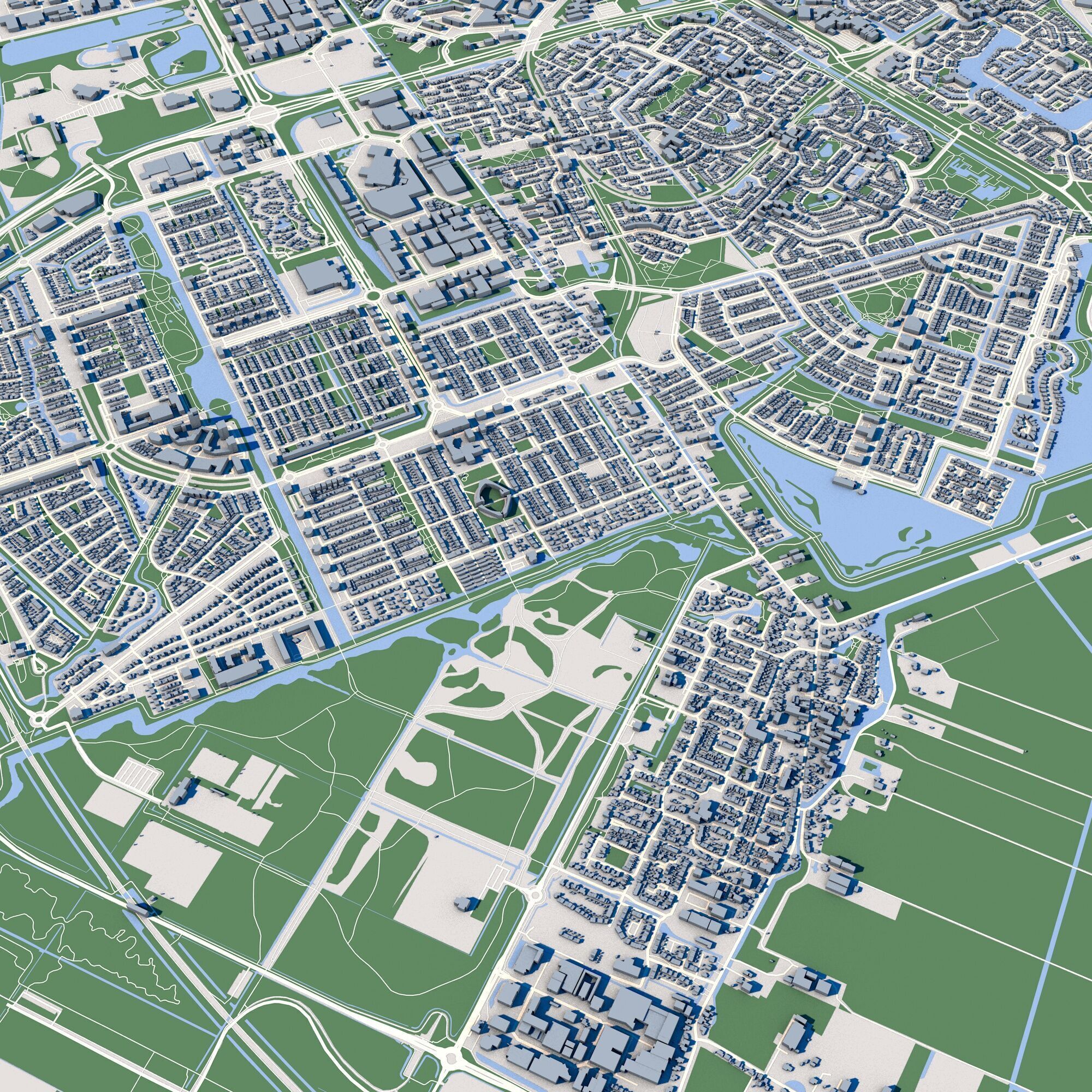 Cityscape Zoetermeer Netherlands 3D model_11