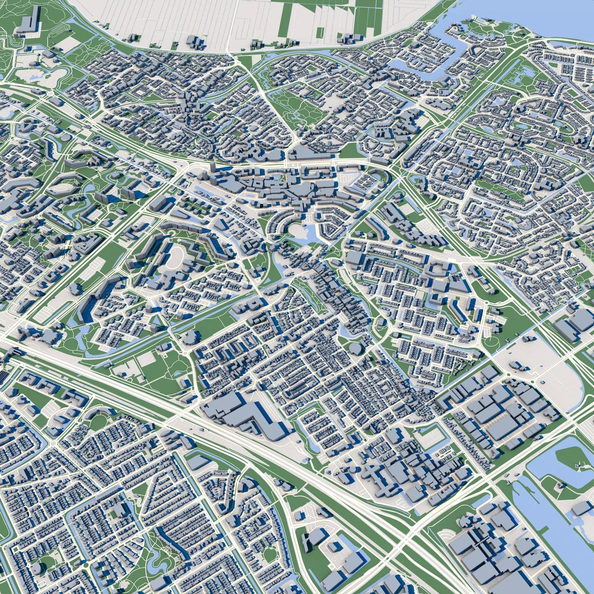 Cityscape Zoetermeer Netherlands 3D model_0