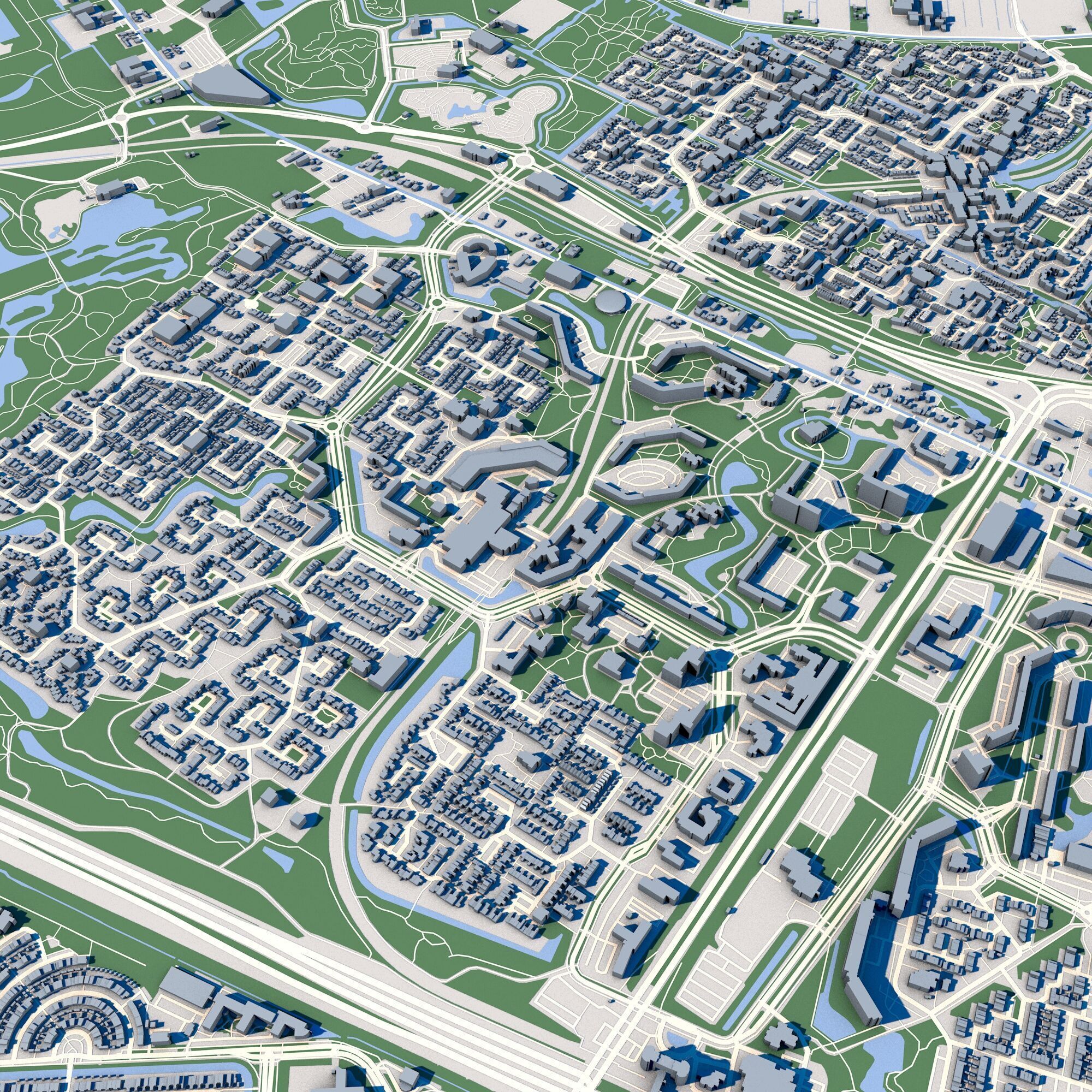 Cityscape Zoetermeer Netherlands 3D model_7