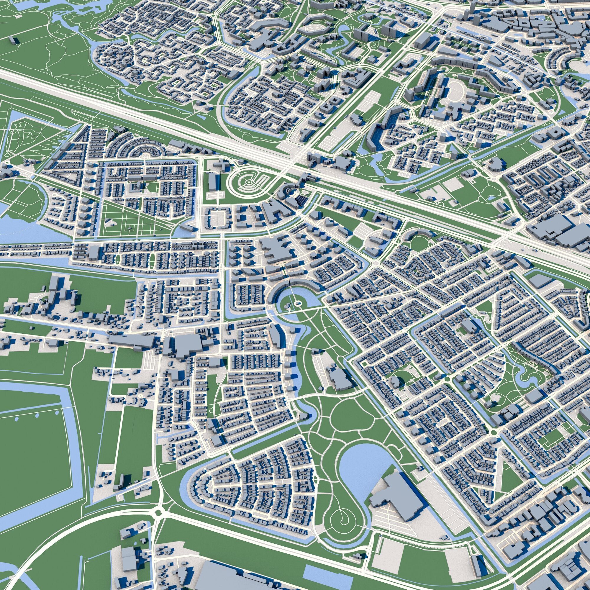 Cityscape Zoetermeer Netherlands 3D model_5