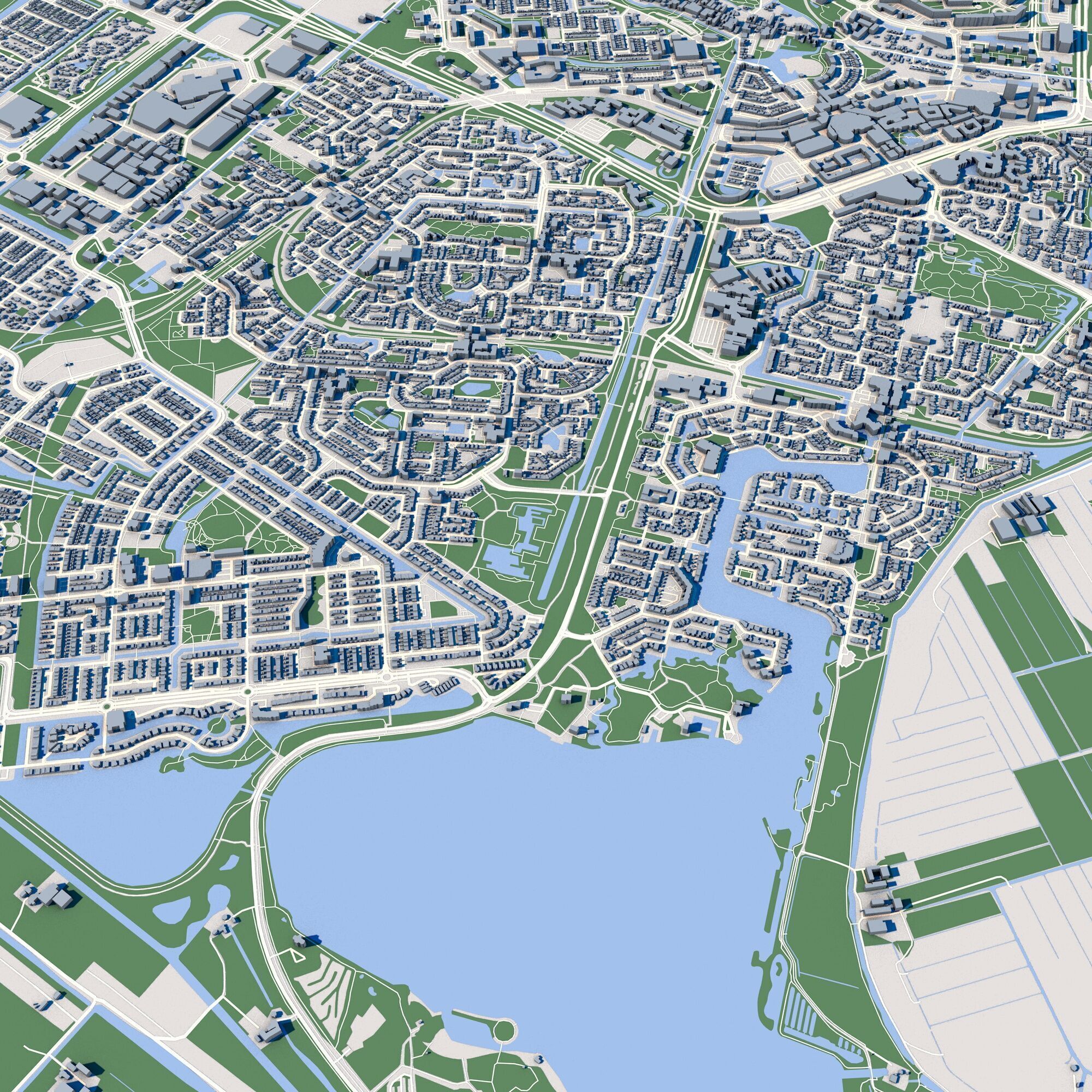 Cityscape Zoetermeer Netherlands 3D model_10
