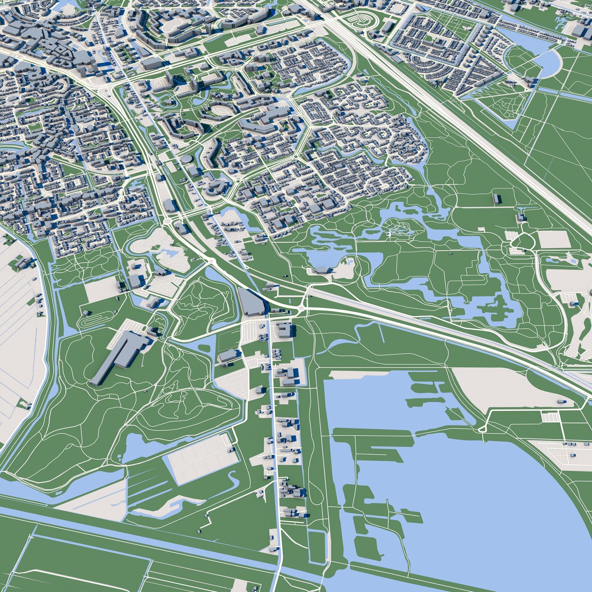 Cityscape Zoetermeer Netherlands 3D model_9