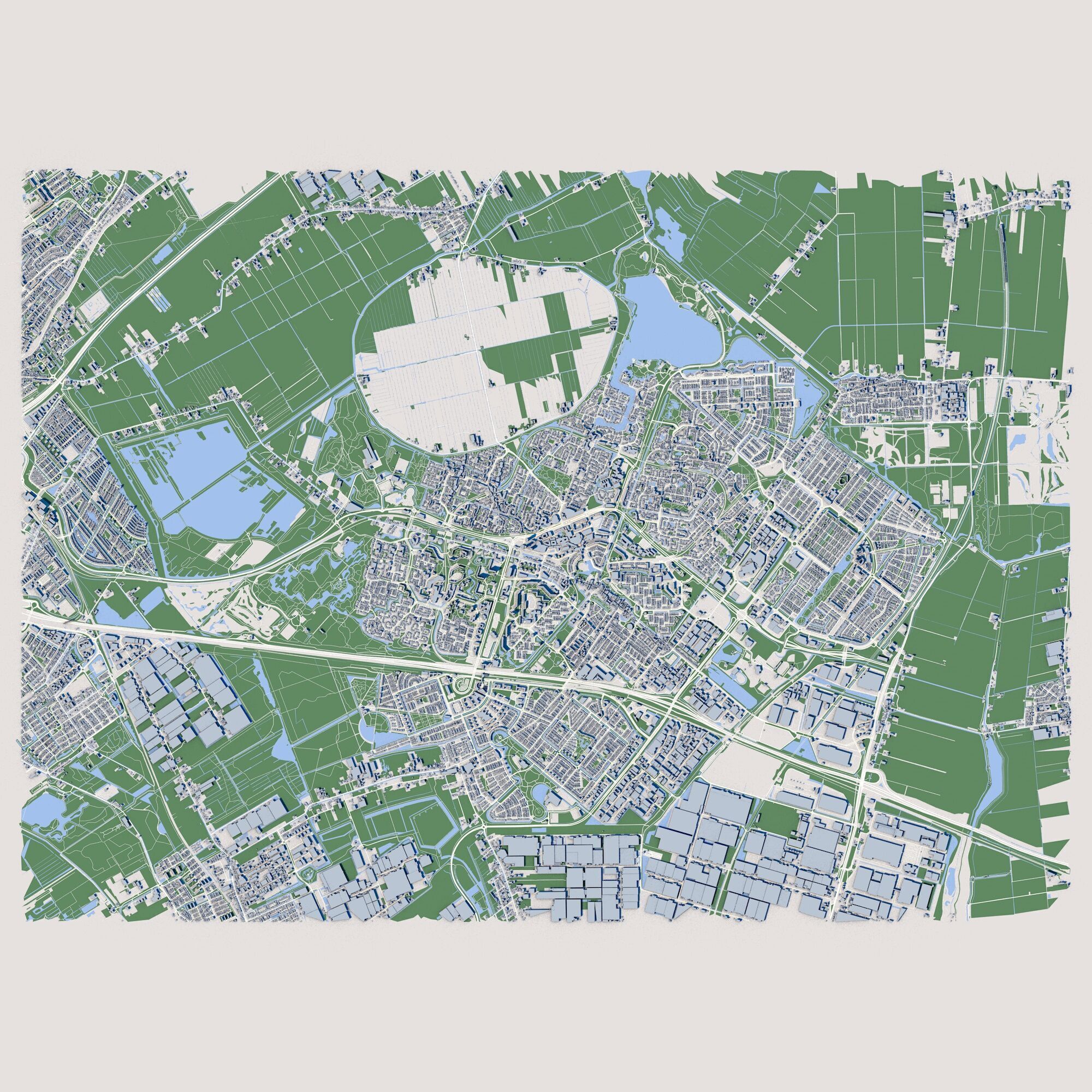 Cityscape Zoetermeer Netherlands 3D model_2