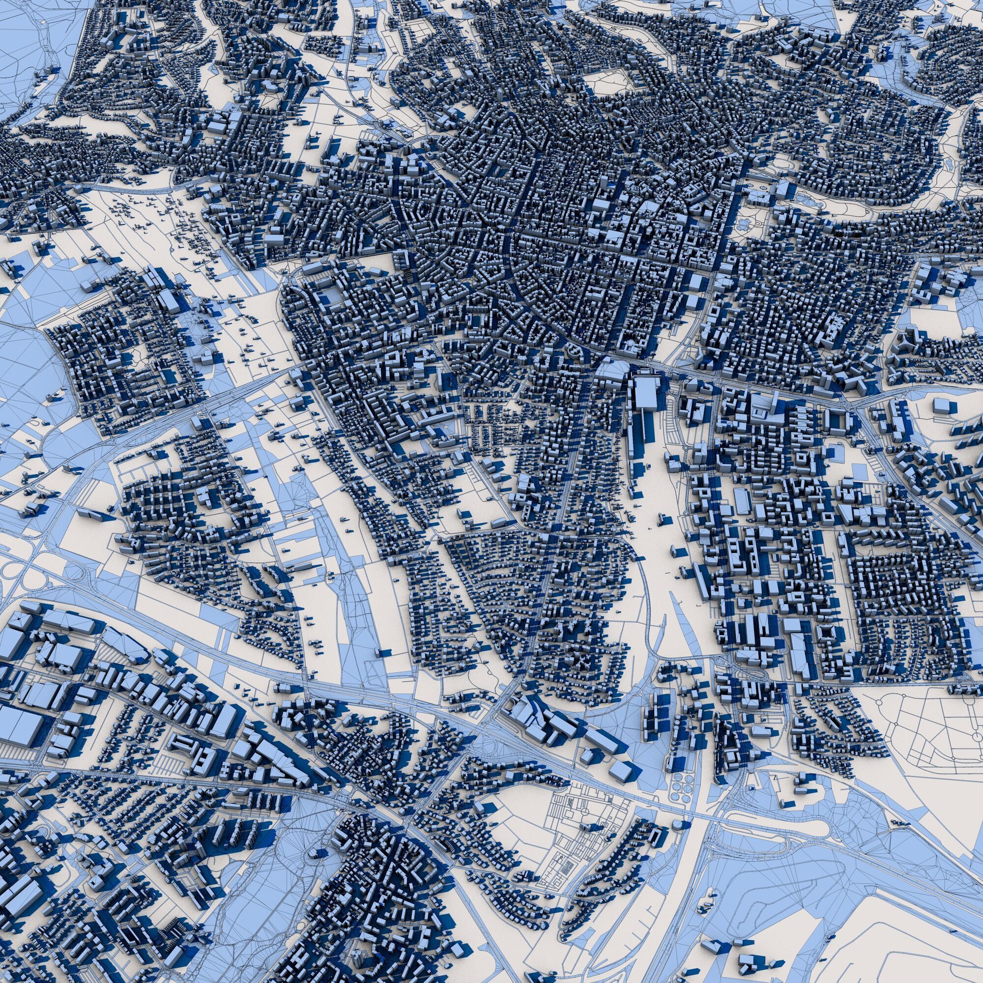 Cityscape Wiesbaden Germany 3D model_9