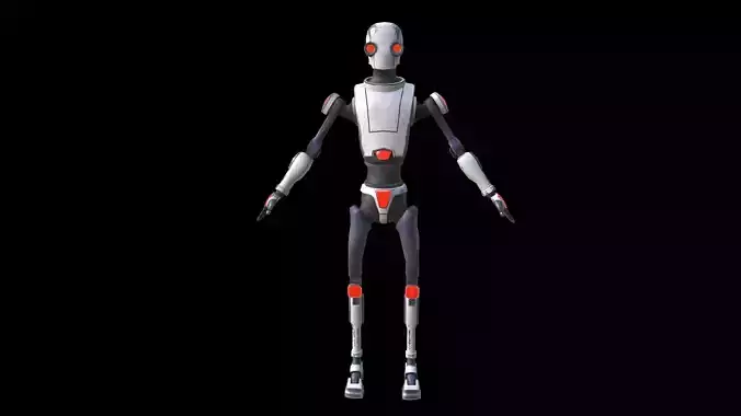 Robot Low-poly PBR Free low-poly 3D model
