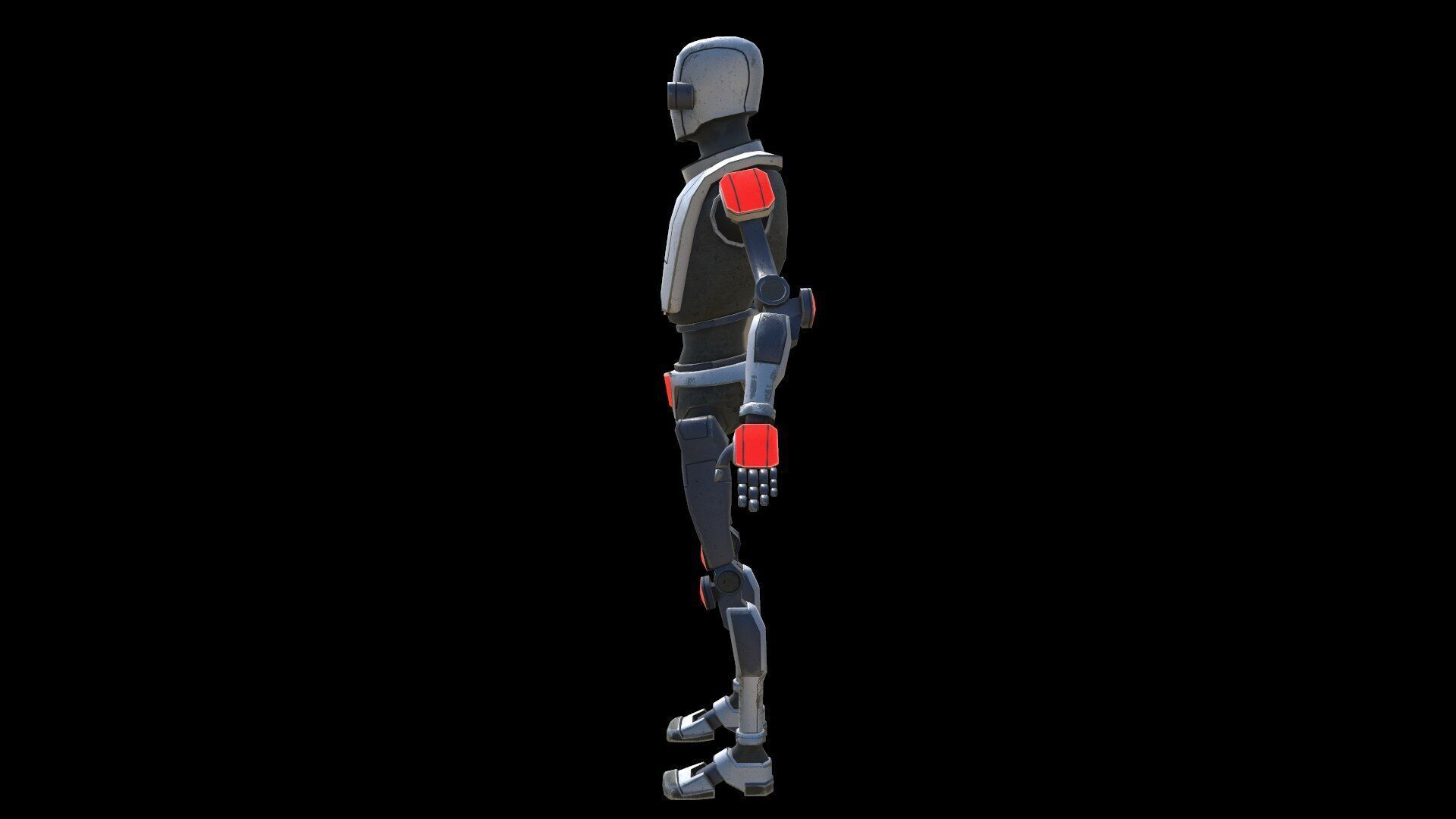 Robot Low-poly PBR Free low-poly 3D model_4