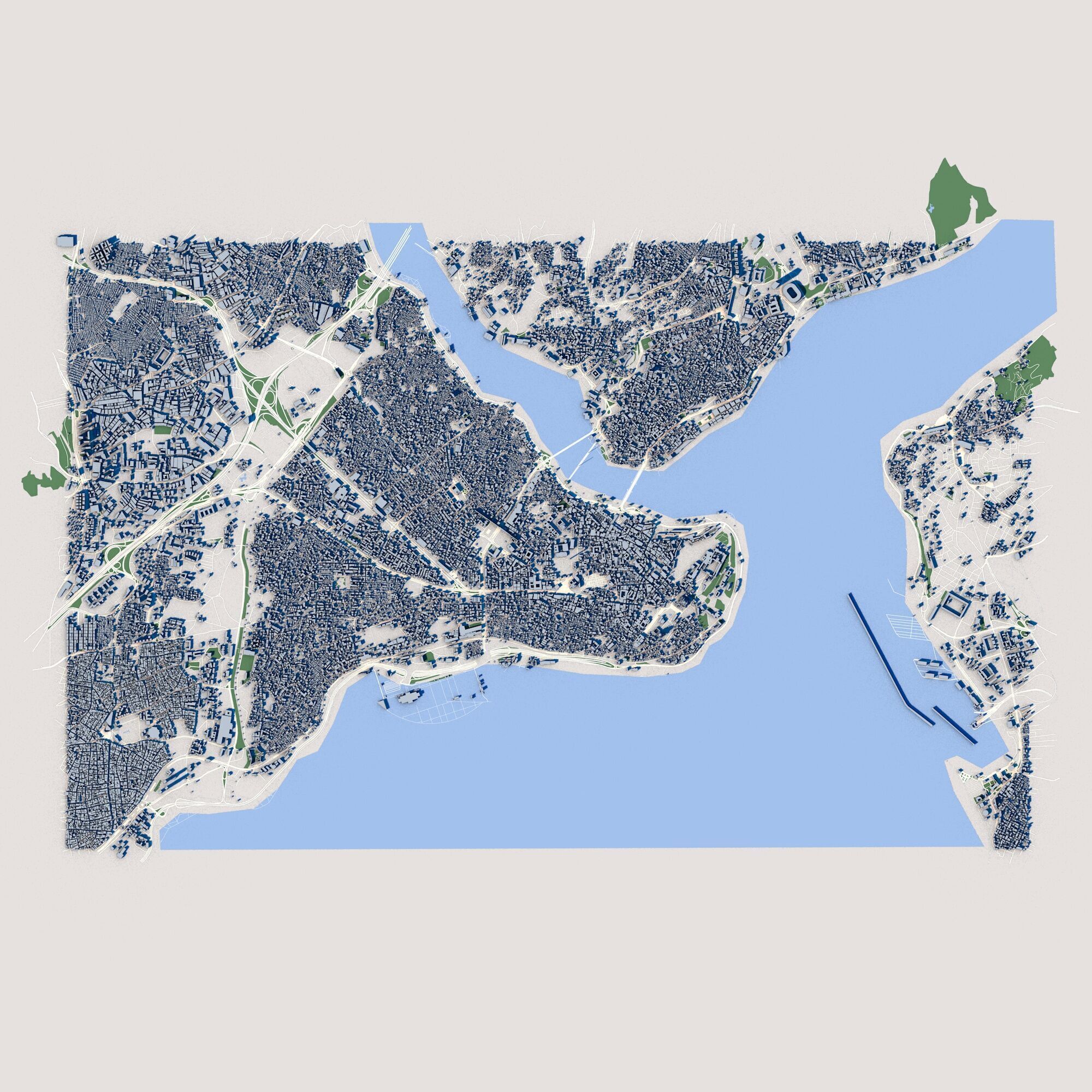 Cityscape Istanbul Turkey 3D model_2