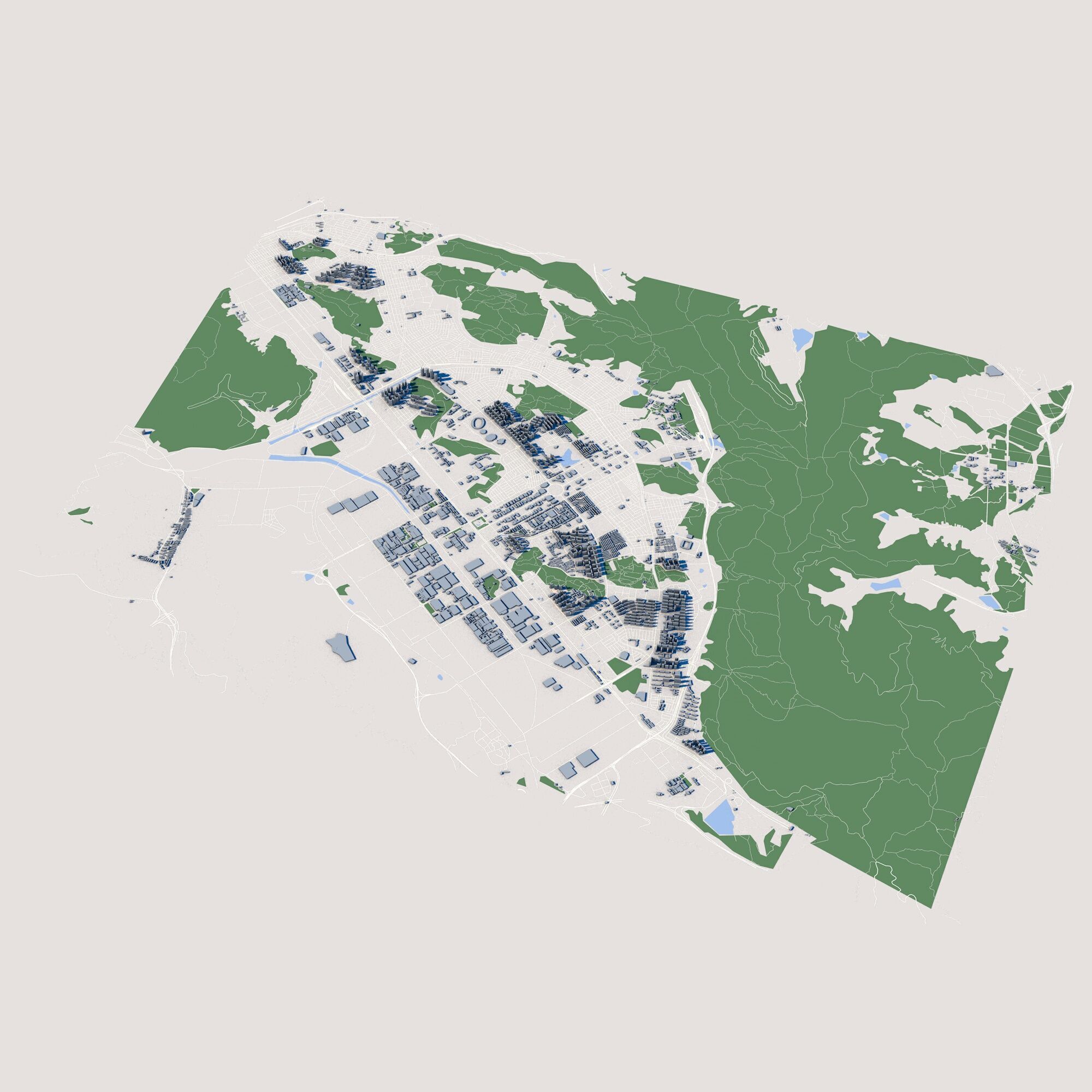 Changwon-si City South Korea 3D model_1