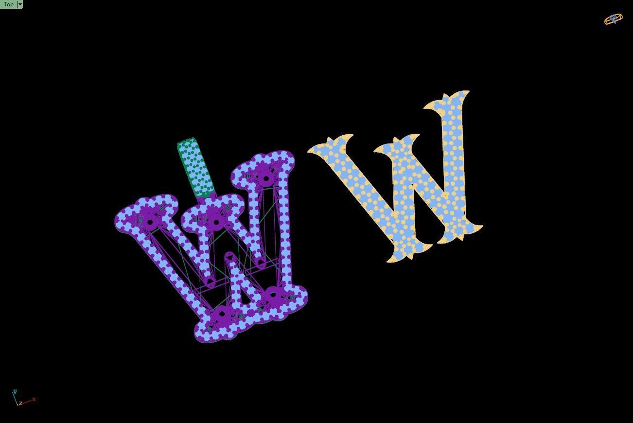 Custom Initial W Letter Diamond  A to Z Alphabet  Necklace 3D print model_16