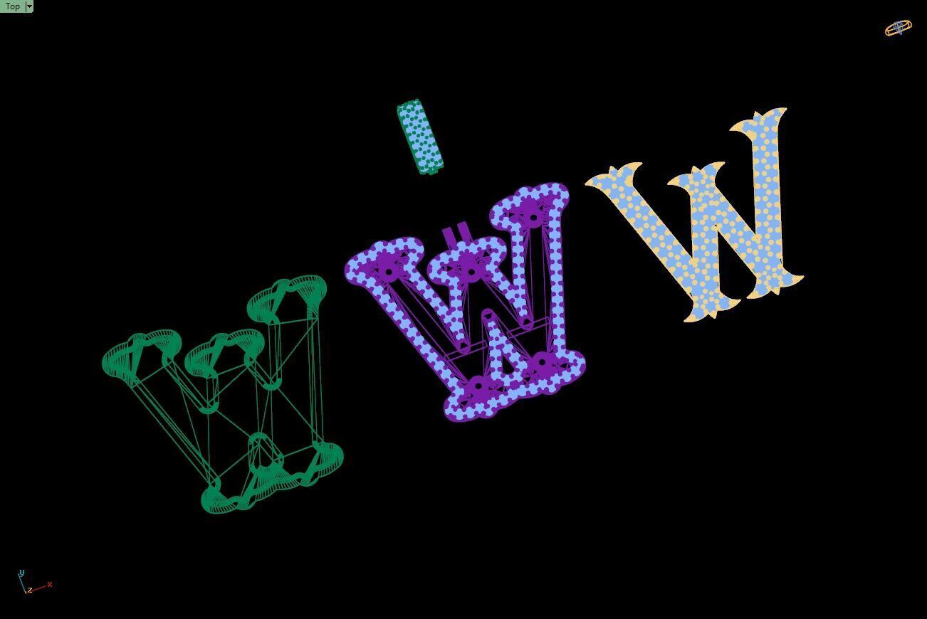 Custom Initial W Letter Diamond  A to Z Alphabet  Necklace 3D print model_15