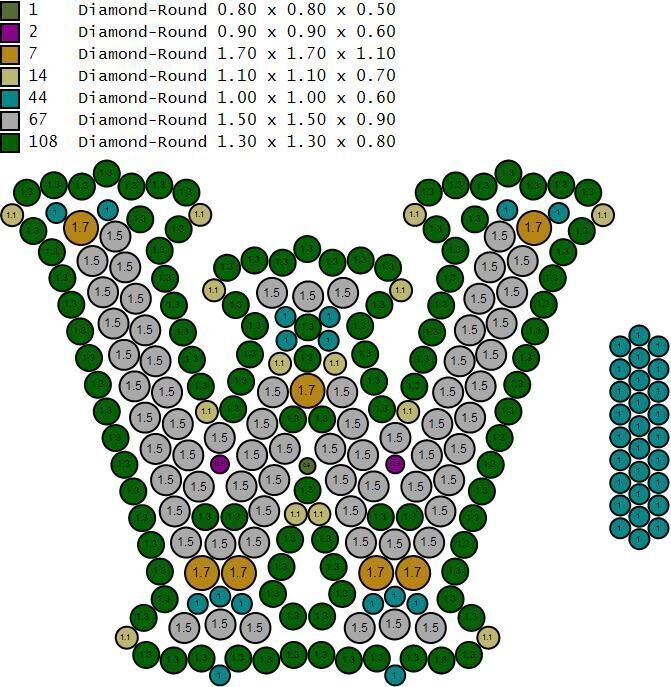 Custom Initial W Letter Diamond  A to Z Alphabet  Necklace 3D print model_18