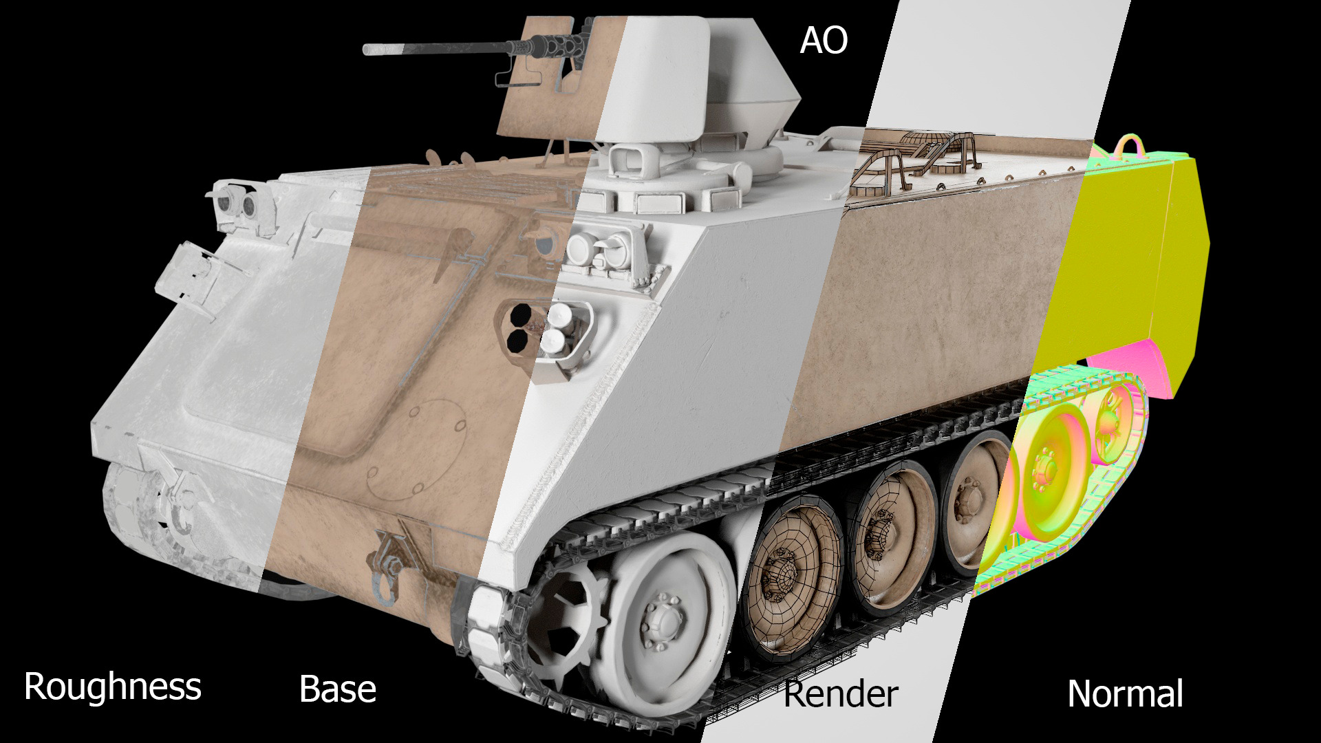 Lowpoly M113 Armored Personnel Carrier - Game-Ready Military Low-poly 3D model_8