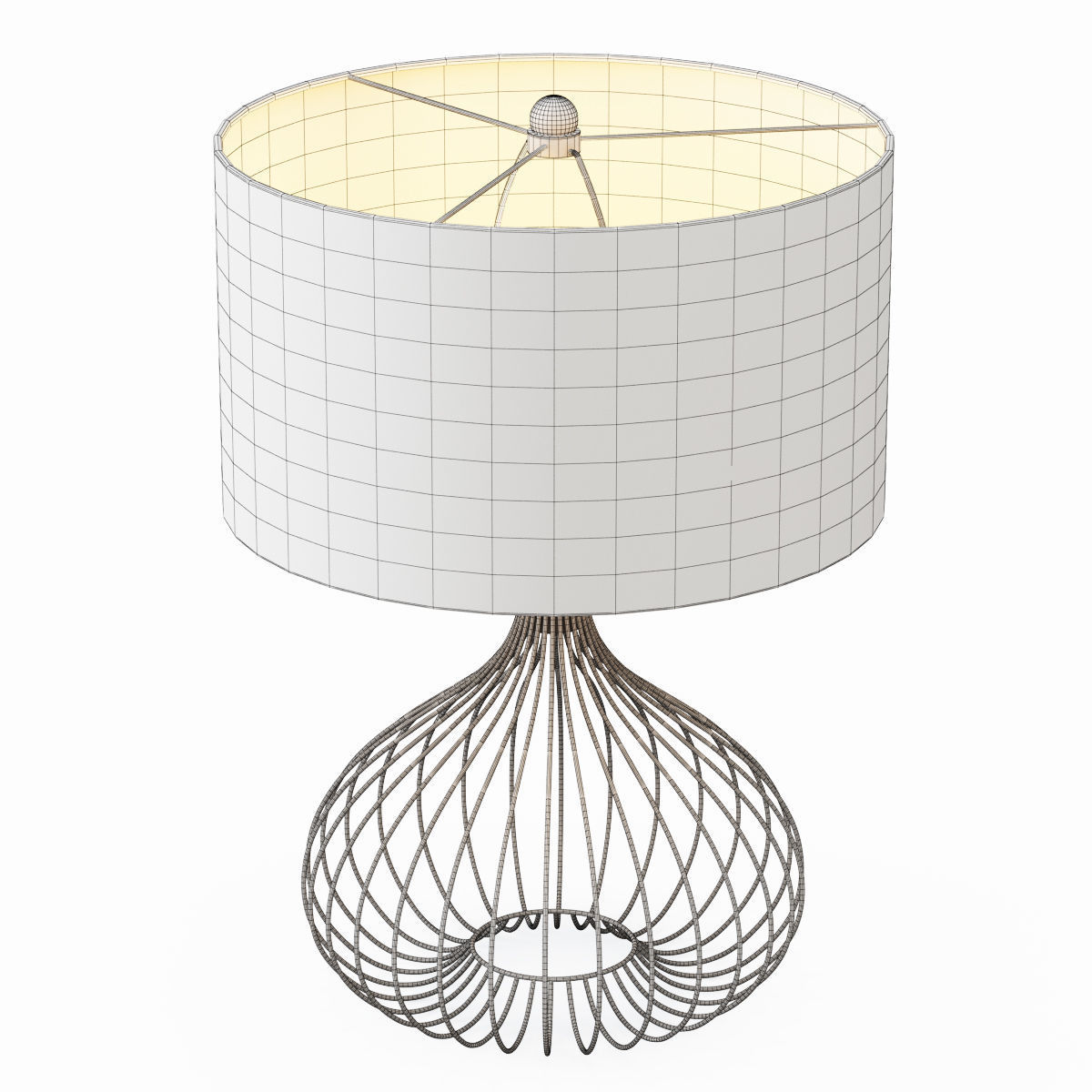 Nickel Wire Table Lamp 3D model_3