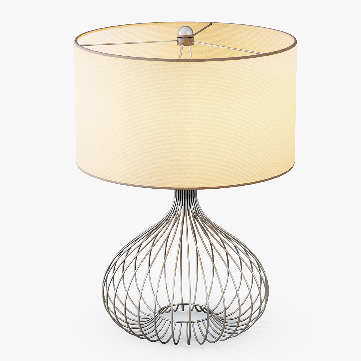 Nickel Wire Table Lamp 3D model_1