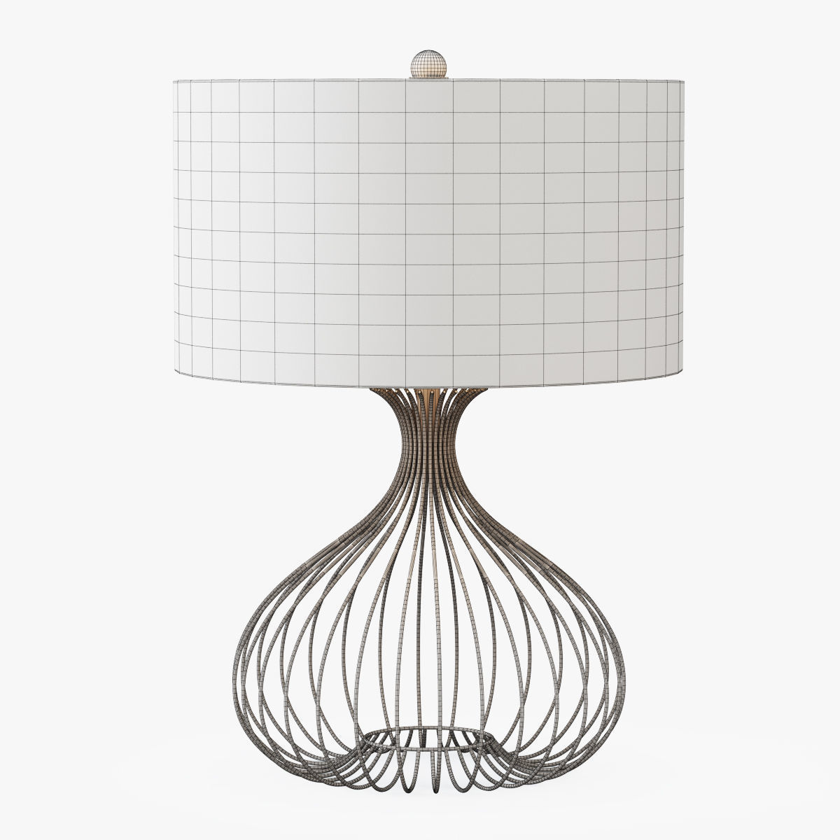 Nickel Wire Table Lamp 3D model_2