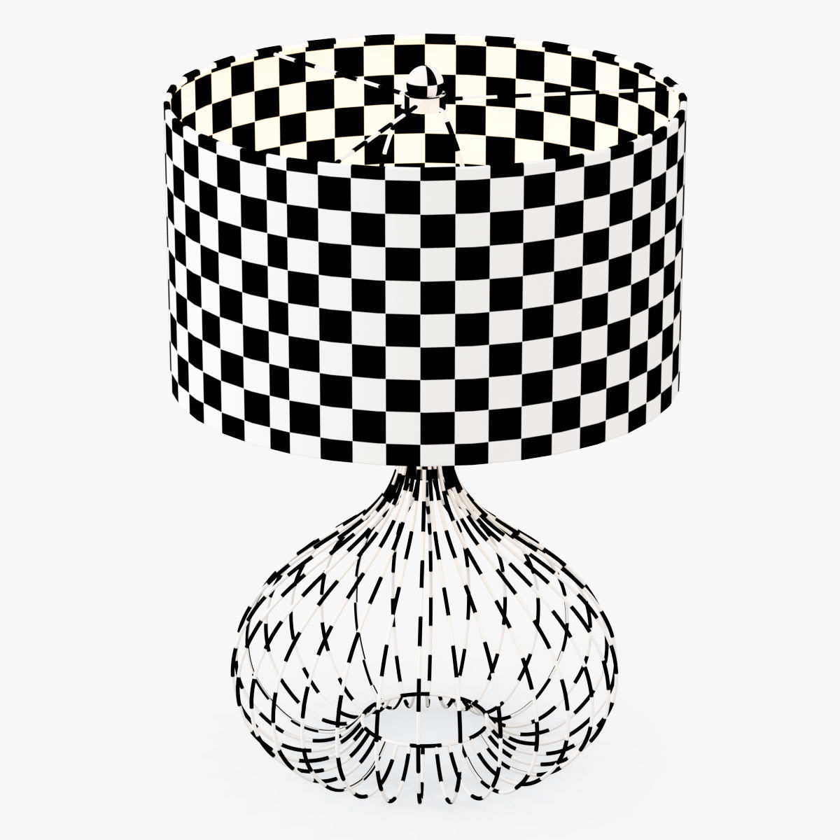 Nickel Wire Table Lamp 3D model_4