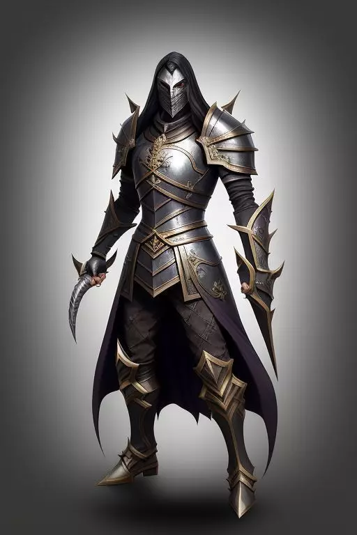 Horror Medieval Haunted Knight Character Low-poly 3D model_0