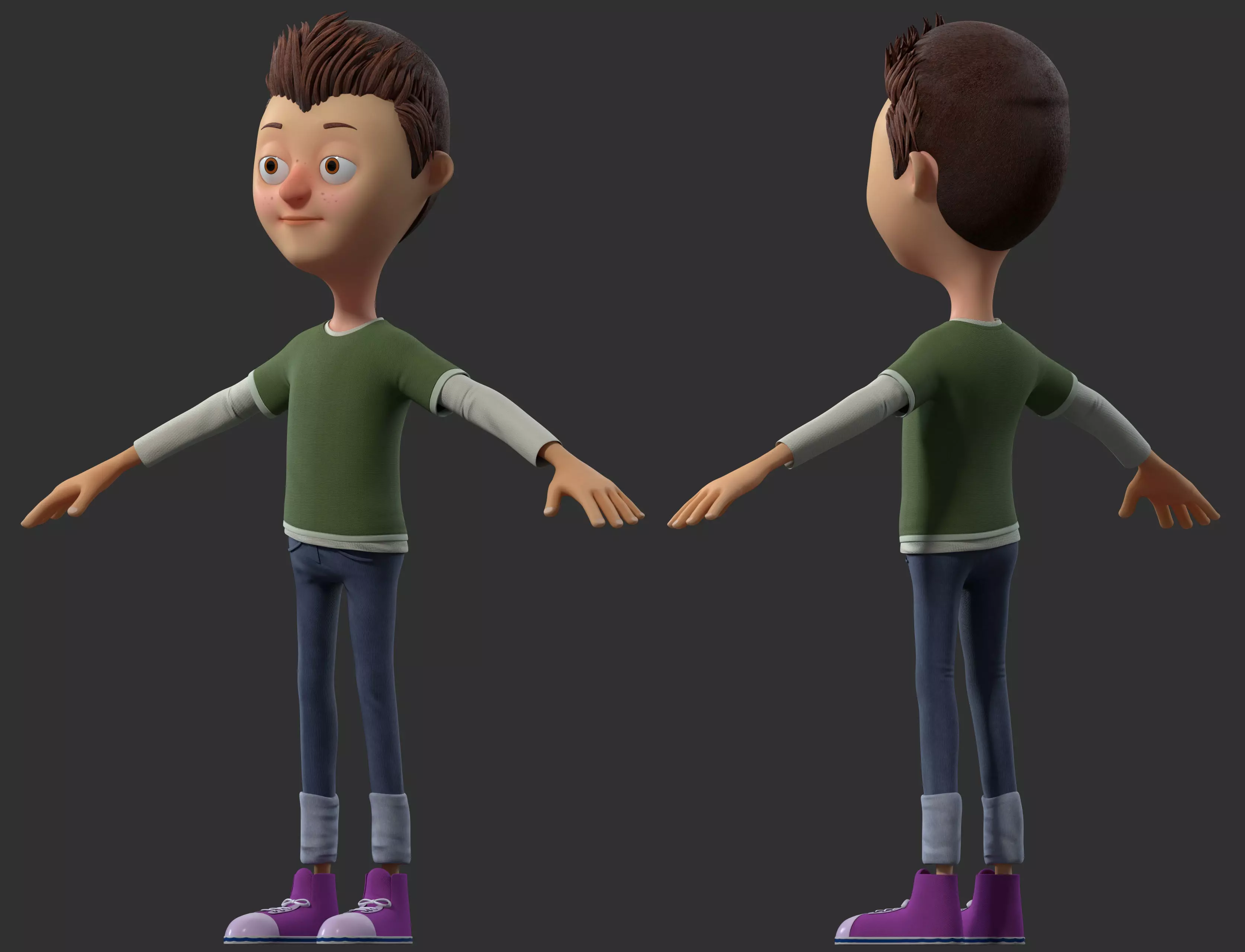 cartoon boy child 3D model_0