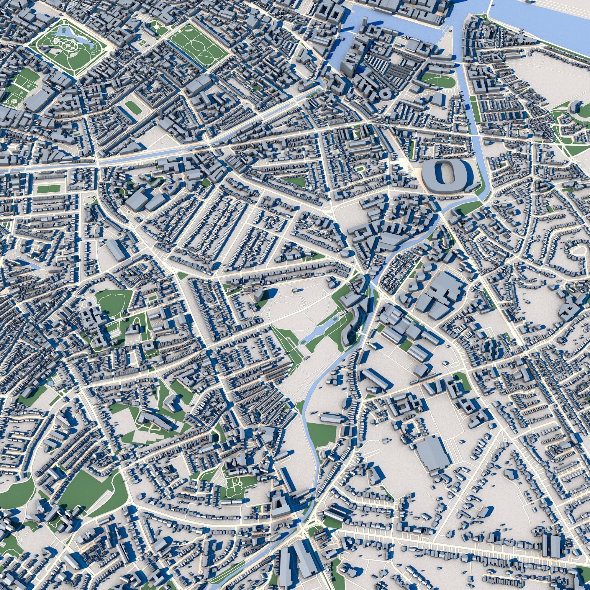 Dublin City Ireland 3D model_4