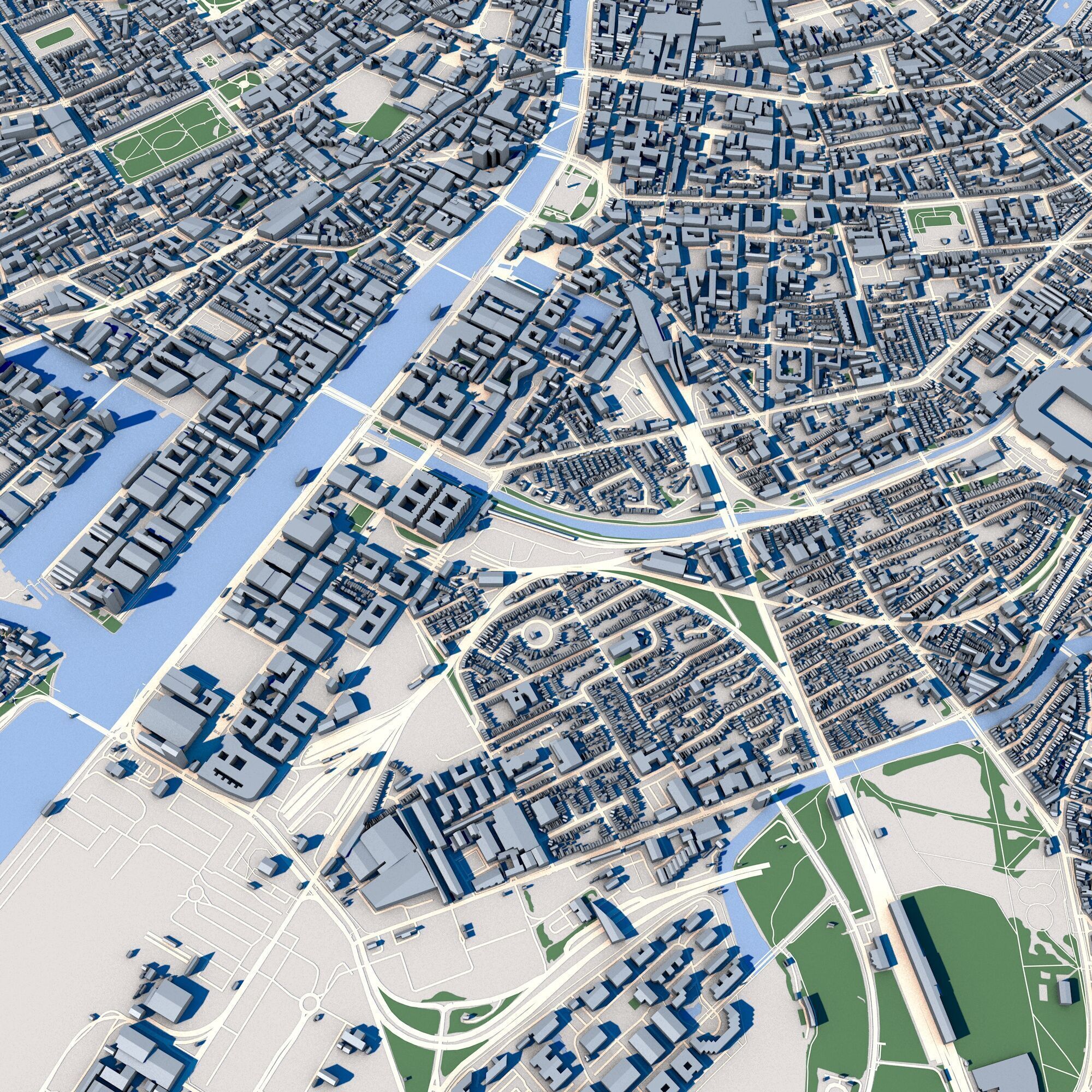 Dublin City Ireland 3D model_11