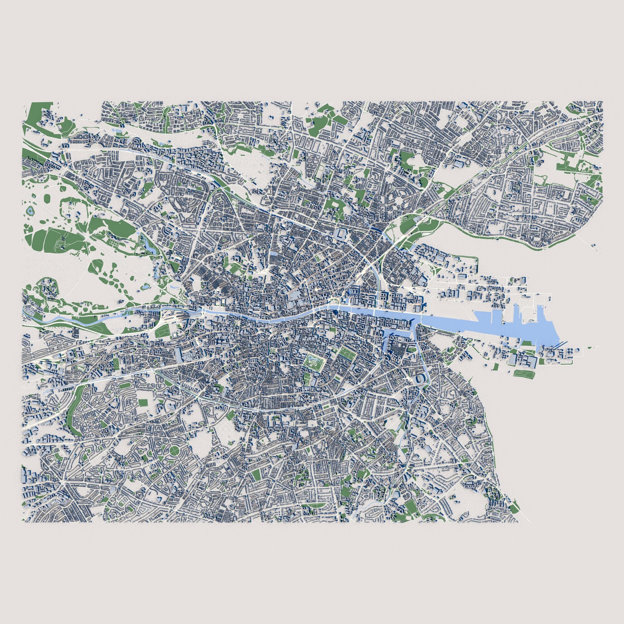 Dublin City Ireland 3D model_2