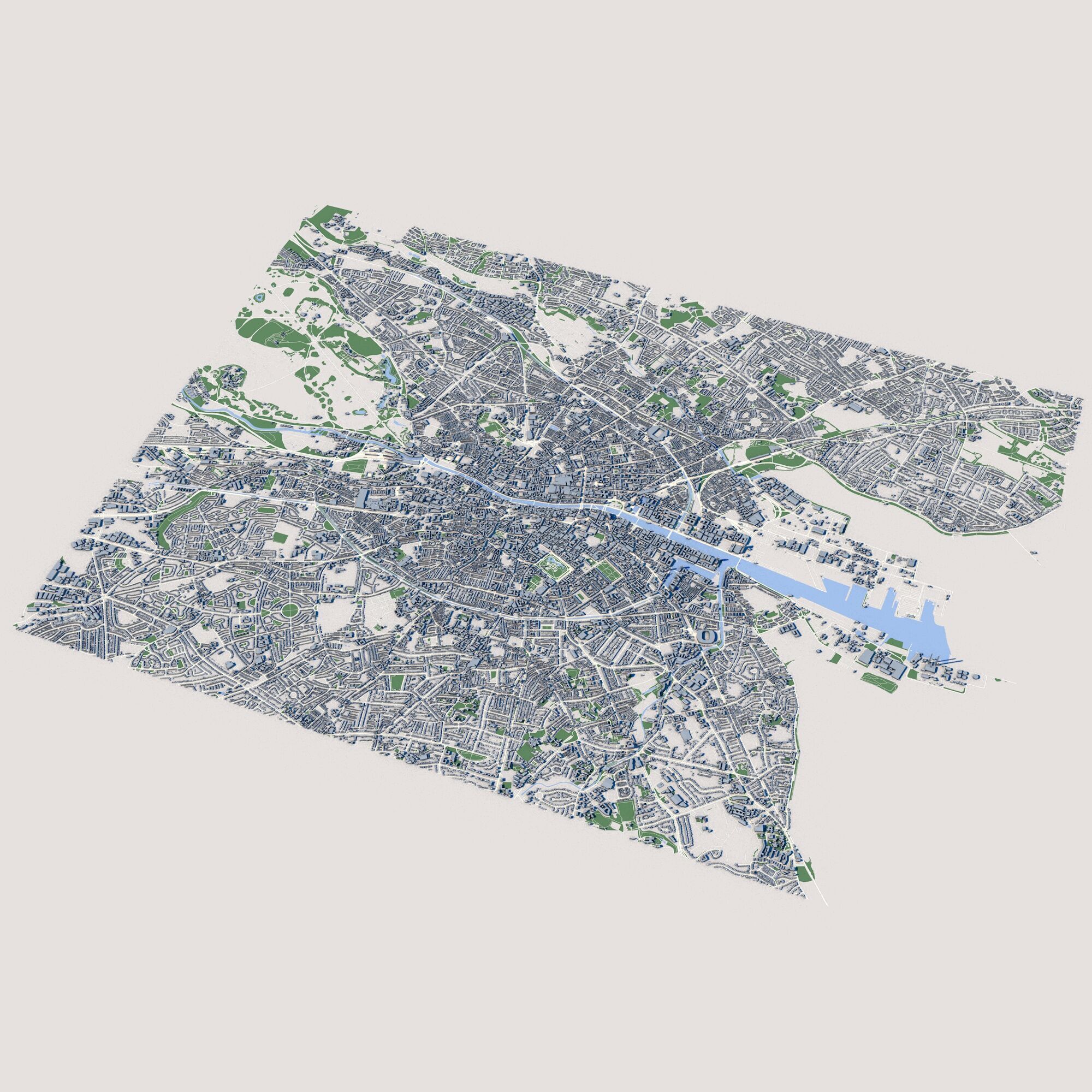 Dublin City Ireland 3D model_1