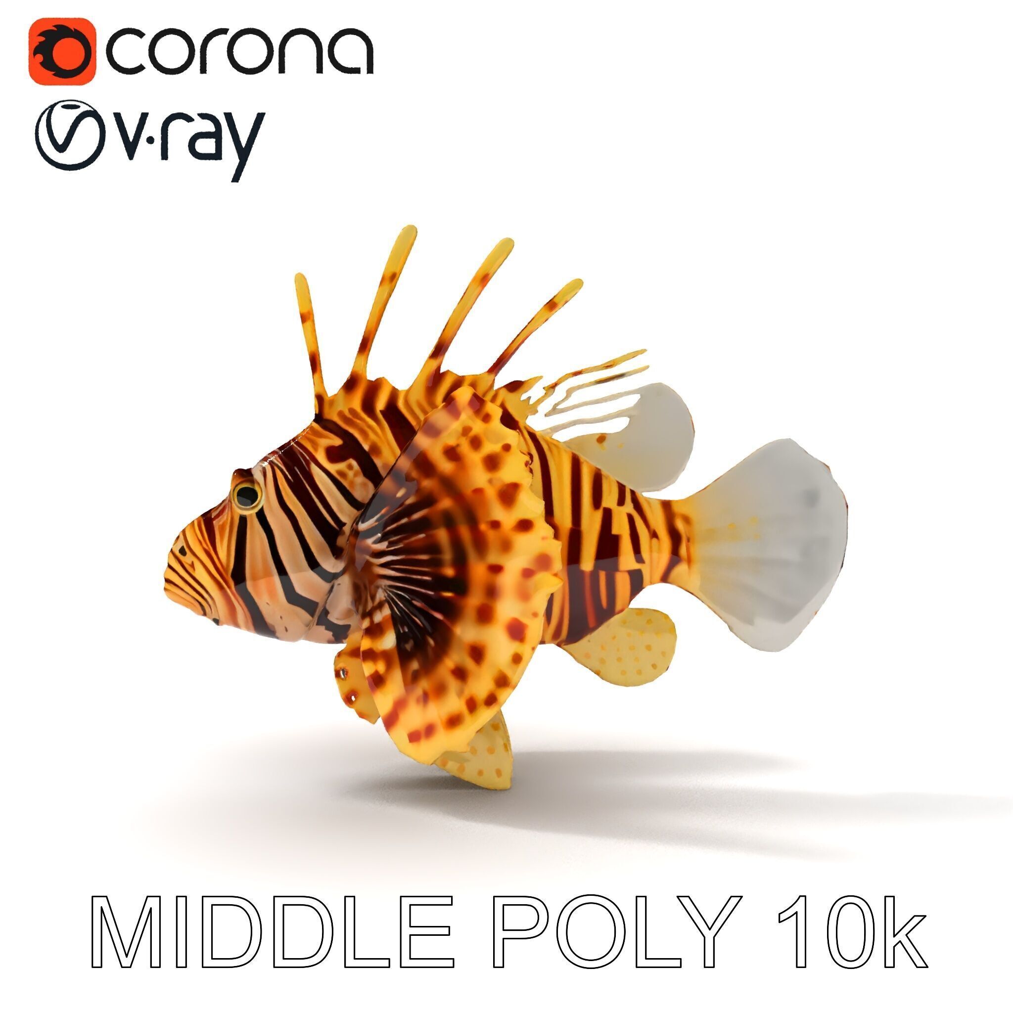Lionfish D Model Pack for Aquatic Scenes Low-poly 3D model_15