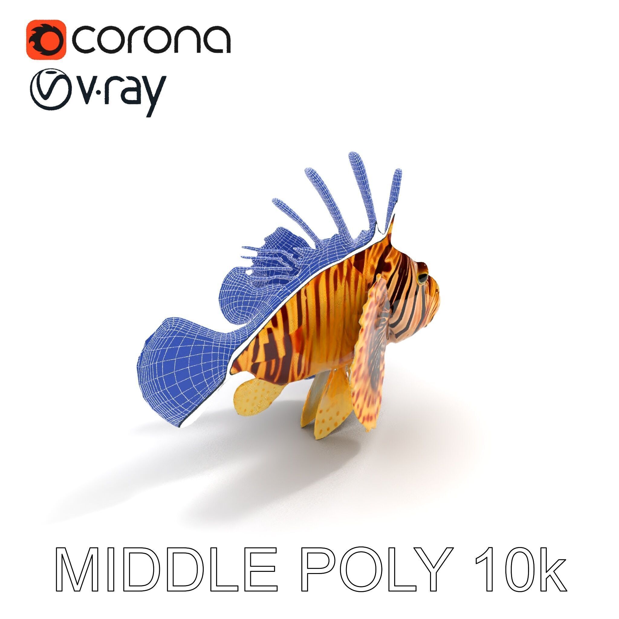 Lionfish D Model Pack for Aquatic Scenes Low-poly 3D model_12