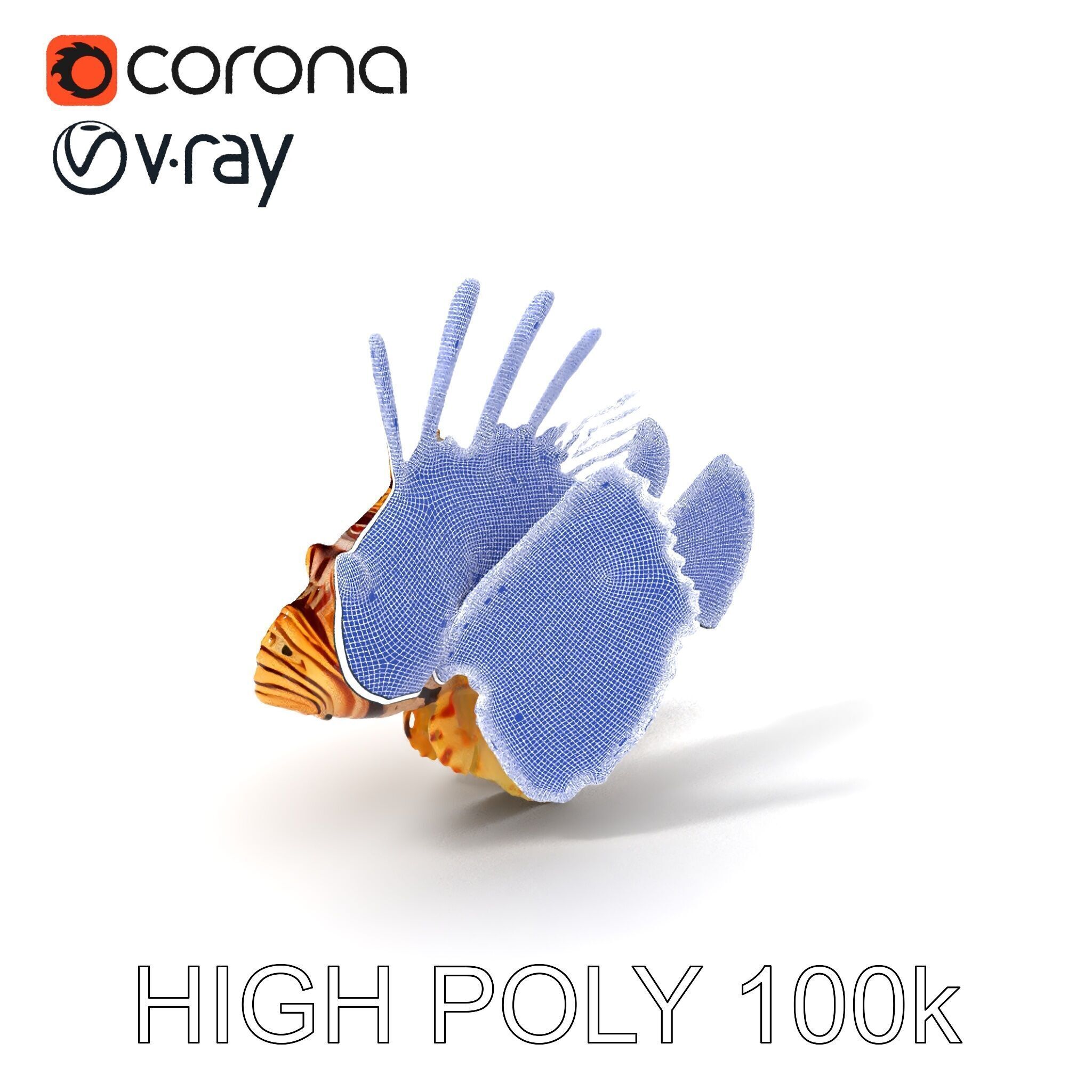 Lionfish D Model Pack for Aquatic Scenes Low-poly 3D model_3