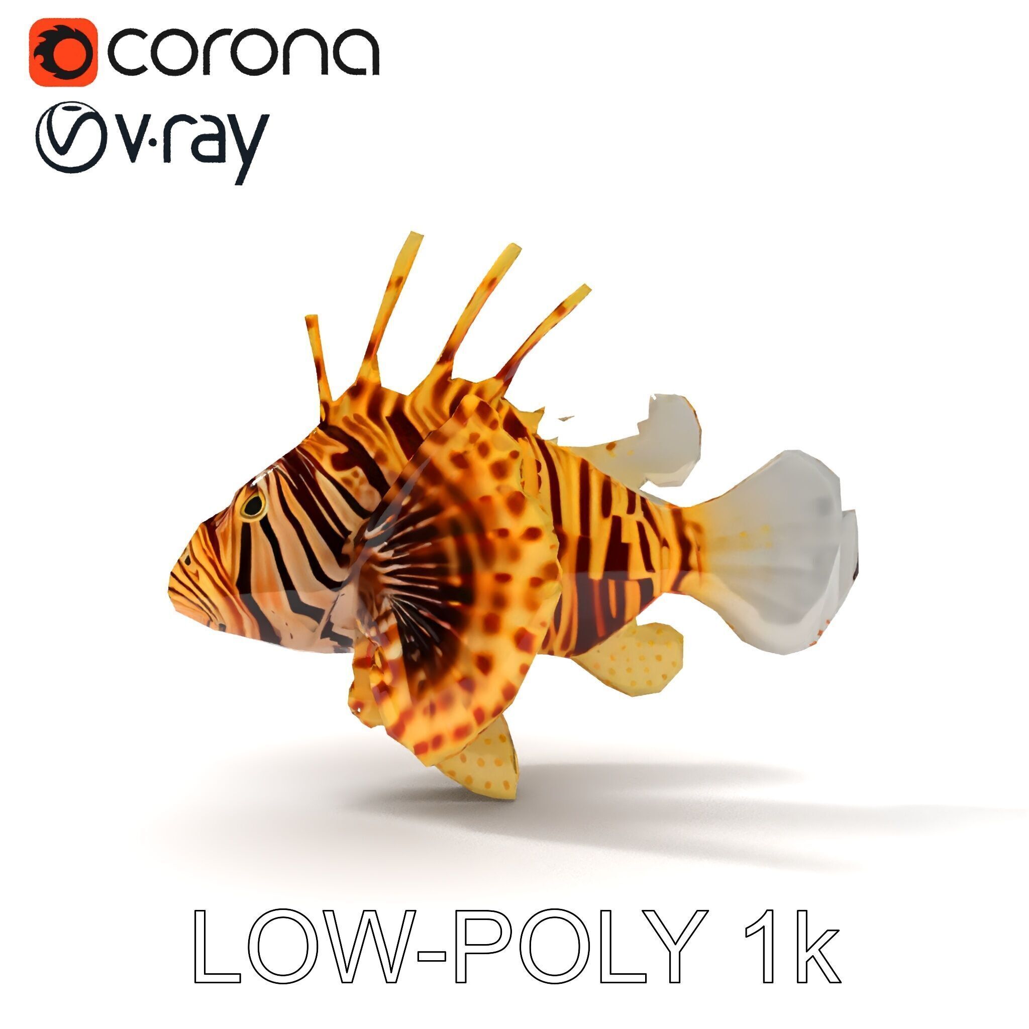 Lionfish D Model Pack for Aquatic Scenes Low-poly 3D model_27